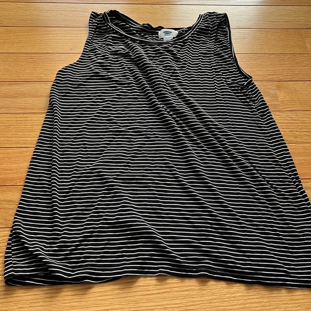 Blank and white stripe tank